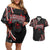 Traditional Art Hawaiian Kakau Tattoos Couples Matching Off Shoulder Short Dress and Hawaiian Shirt Red Color - Polynesian Pride