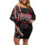 Traditional Art Hawaiian Kakau Tattoos Family Matching Off Shoulder Short Dress and Hawaiian Shirt Red Color - Polynesian Pride