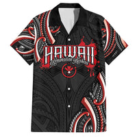 Traditional Art Hawaiian Kakau Tattoos Family Matching Tank Maxi Dress and Hawaiian Shirt Red Color - Polynesian Pride