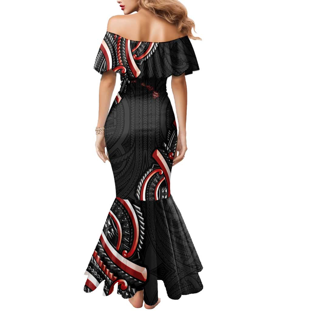 Traditional Art Hawaiian Kakau Tattoos Mermaid Dress Red Color - Polynesian Pride
