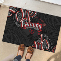 Traditional Art Hawaiian Kakau Tattoos Rubber Doormat Red Color - Polynesian Pride