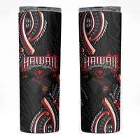 Traditional Art Hawaiian Kakau Tattoos Skinny Tumbler Red Color - Polynesian Pride