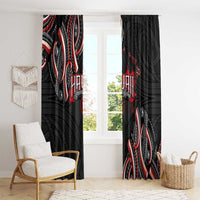 Traditional Art Hawaiian Kakau Tattoos Window Curtain Red Color - Polynesian Pride