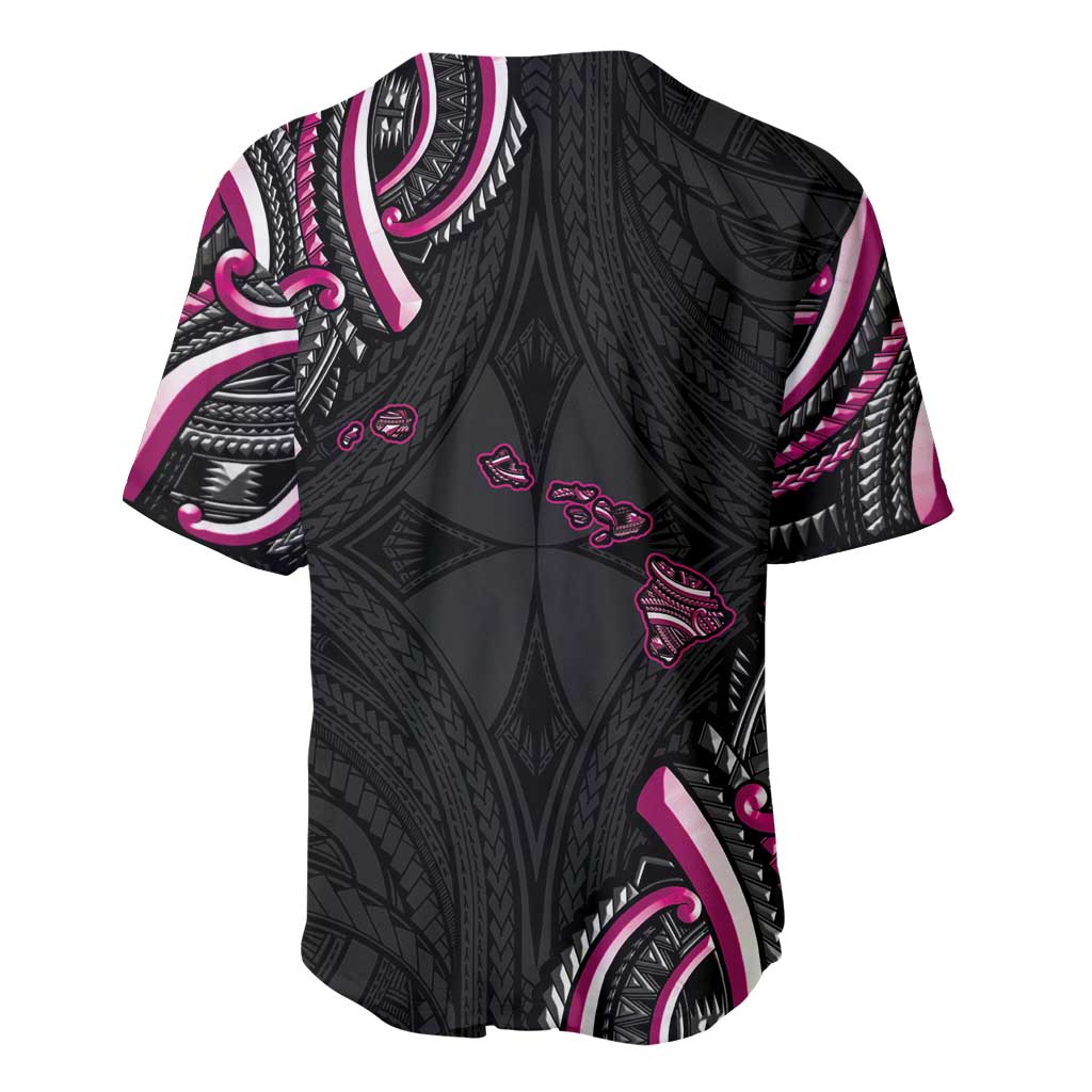 Traditional Art Hawaiian Kakau Tattoos Baseball Jersey Pink Color - Polynesian Pride