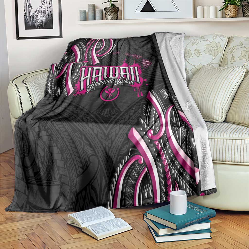 Traditional Art Hawaiian Kakau Tattoos Blanket Pink Color LT03 Pink - Polynesian Pride