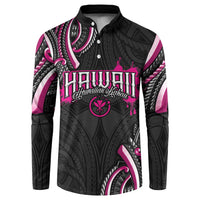 Traditional Art Hawaiian Kakau Tattoos Button Sweatshirt Pink Color - Polynesian Pride