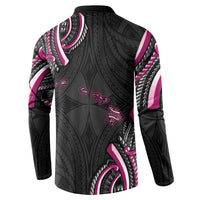 Traditional Art Hawaiian Kakau Tattoos Button Sweatshirt Pink Color - Polynesian Pride