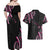 Traditional Art Hawaiian Kakau Tattoos Couples Matching Off Shoulder Maxi Dress and Hawaiian Shirt Pink Color - Polynesian Pride