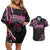 Traditional Art Hawaiian Kakau Tattoos Couples Matching Off Shoulder Short Dress and Hawaiian Shirt Pink Color - Polynesian Pride