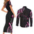 Traditional Art Hawaiian Kakau Tattoos Couples Matching Short Sleeve Bodycon Dress and Long Sleeve Button Shirt Pink Color - Polynesian Pride
