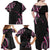 Traditional Art Hawaiian Kakau Tattoos Family Matching Off Shoulder Maxi Dress and Hawaiian Shirt Pink Color - Polynesian Pride
