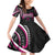 Traditional Art Hawaiian Kakau Tattoos Family Matching Off Shoulder Short Dress and Hawaiian Shirt Pink Color - Polynesian Pride