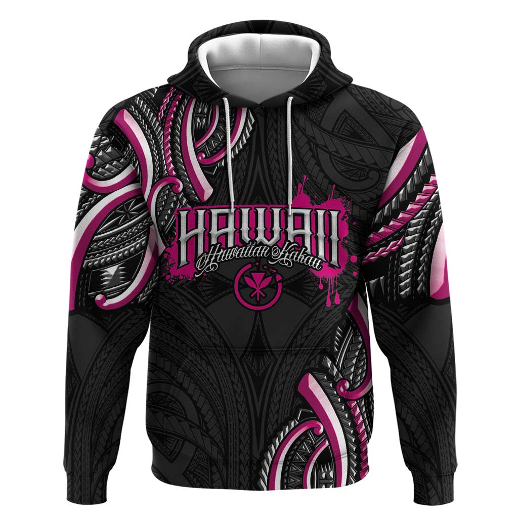 Traditional Art Hawaiian Kakau Tattoos Hoodie Pink Color - Polynesian Pride