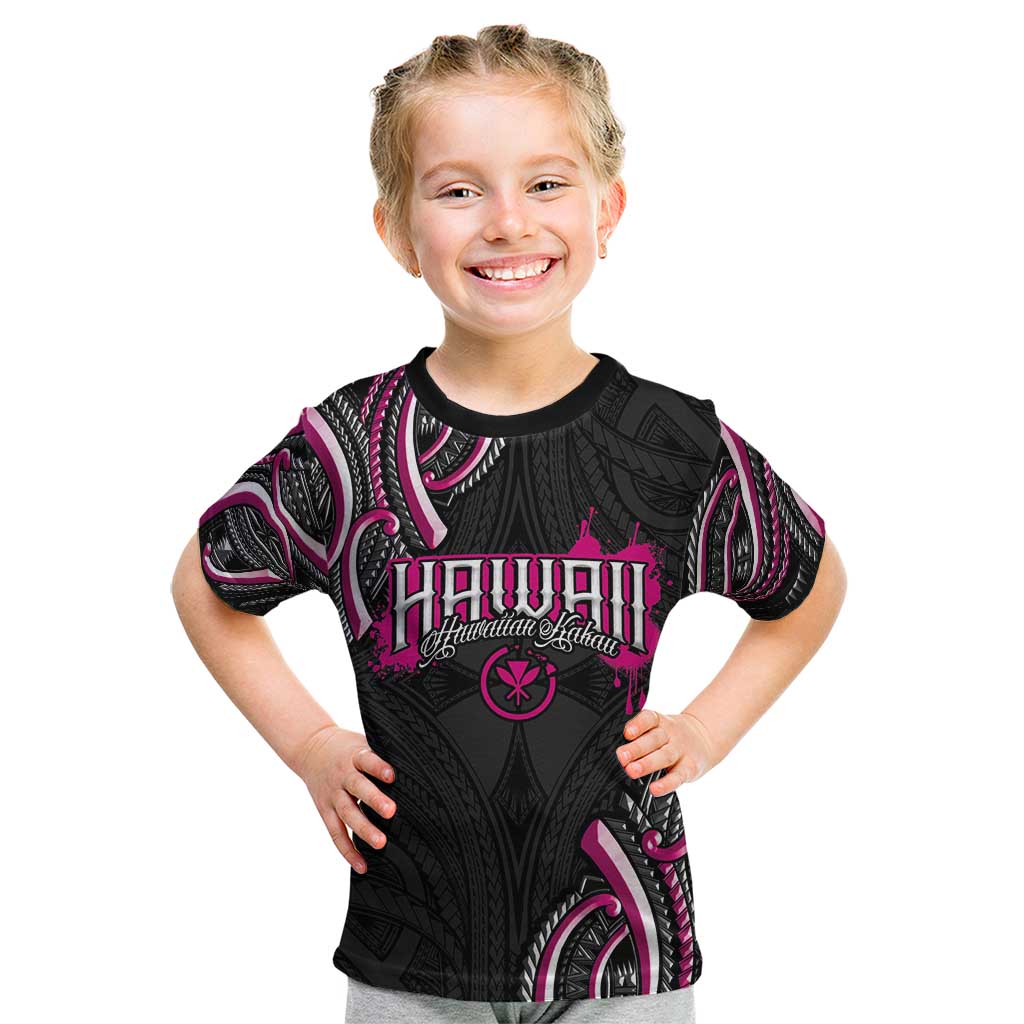 Traditional Art Hawaiian Kakau Tattoos Kid T Shirt Pink Color LT03 Pink - Polynesian Pride