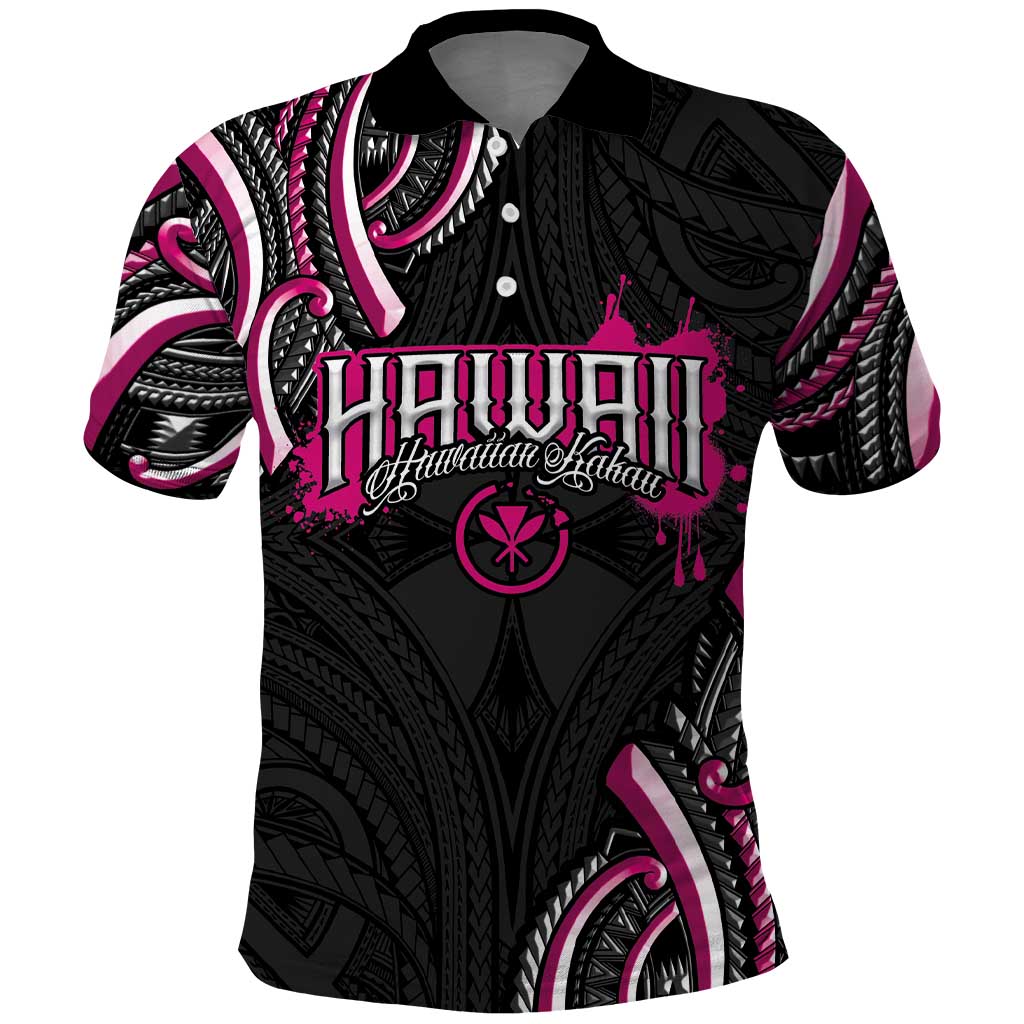 Traditional Art Hawaiian Kakau Tattoos Polo Shirt Pink Color - Polynesian Pride