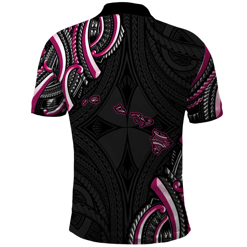 Traditional Art Hawaiian Kakau Tattoos Polo Shirt Pink Color - Polynesian Pride