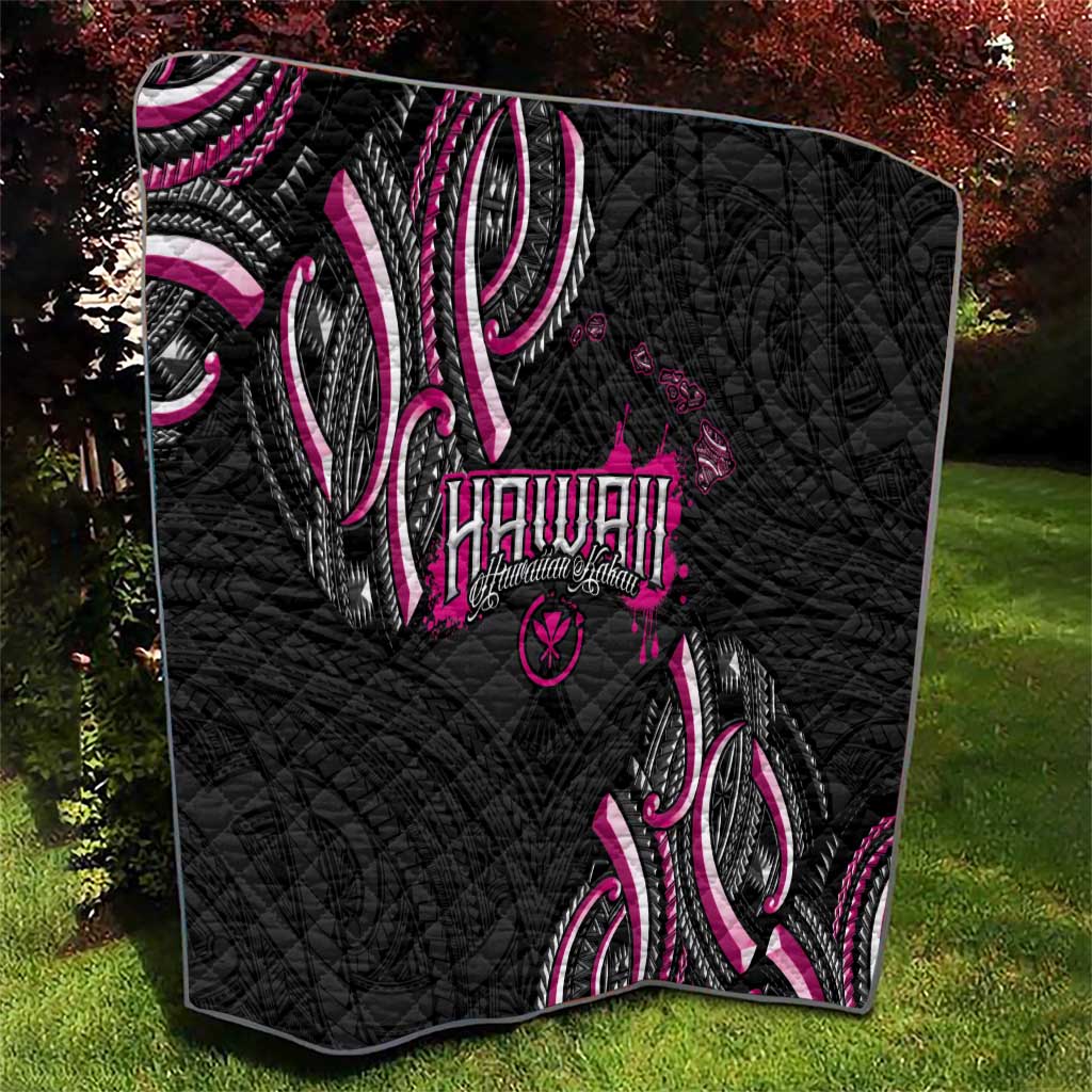 Traditional Art Hawaiian Kakau Tattoos Quilt Pink Color - Polynesian Pride