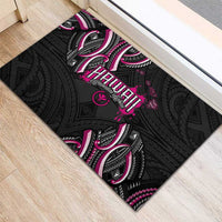 Traditional Art Hawaiian Kakau Tattoos Rubber Doormat Pink Color - Polynesian Pride