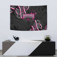 Traditional Art Hawaiian Kakau Tattoos Tapestry Pink Color - Polynesian Pride