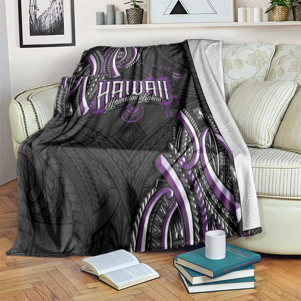 Traditional Art Hawaiian Kakau Tattoos Blanket Purple Color LT03 Purple - Polynesian Pride