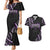 Traditional Art Hawaiian Kakau Tattoos Couples Matching Mermaid Dress and Hawaiian Shirt Purple Color - Polynesian Pride