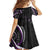 Traditional Art Hawaiian Kakau Tattoos Family Matching Off The Shoulder Long Sleeve Dress and Hawaiian Shirt Purple Color - Polynesian Pride