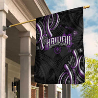 Traditional Art Hawaiian Kakau Tattoos Garden Flag Purple Color - Polynesian Pride