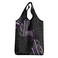 Traditional Art Hawaiian Kakau Tattoos Grocery Bag Purple Color - Polynesian Pride