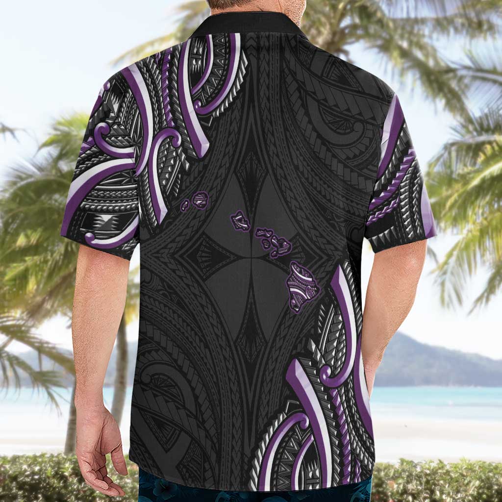 Traditional Art Hawaiian Kakau Tattoos Hawaiian Shirt Purple Color - Polynesian Pride