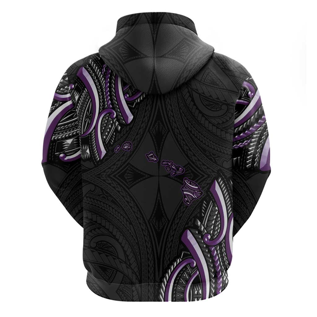 Traditional Art Hawaiian Kakau Tattoos Hoodie Purple Color - Polynesian Pride