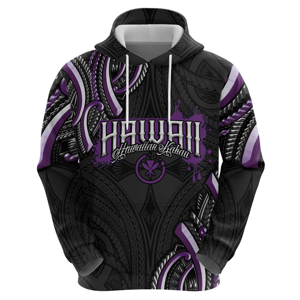 Traditional Art Hawaiian Kakau Tattoos Hoodie Purple Color - Polynesian Pride