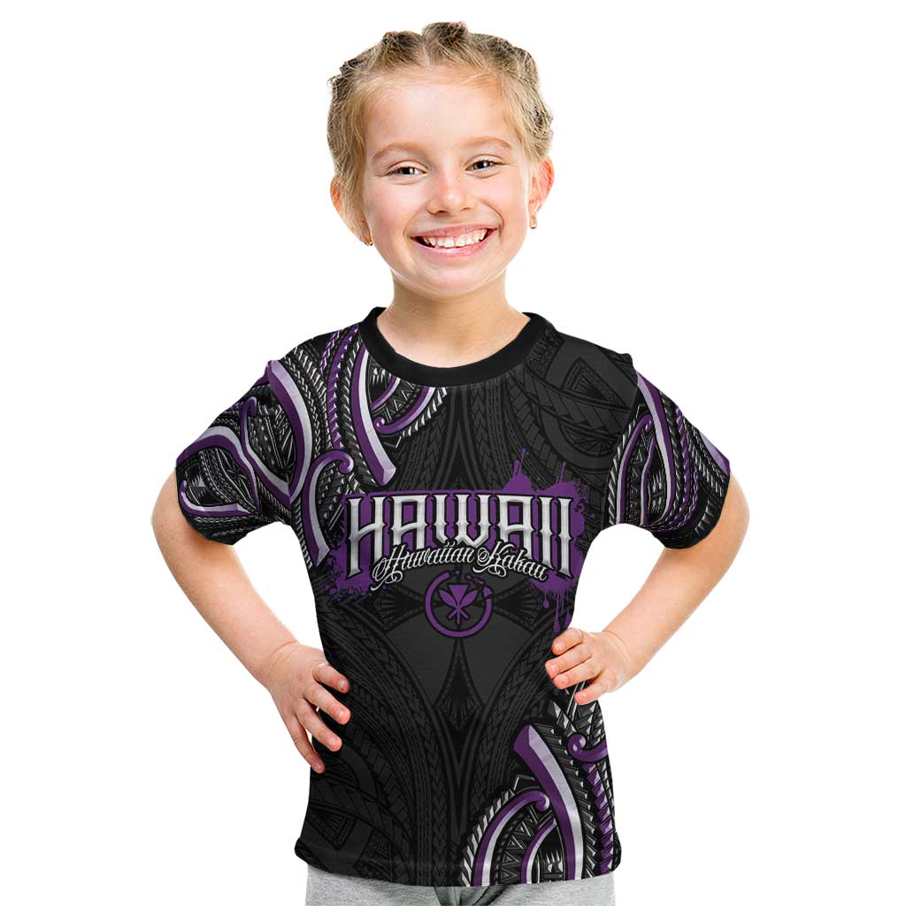 Traditional Art Hawaiian Kakau Tattoos Kid T Shirt Purple Color LT03 Purple - Polynesian Pride