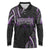 Traditional Art Hawaiian Kakau Tattoos Long Sleeve Polo Shirt Purple Color - Polynesian Pride