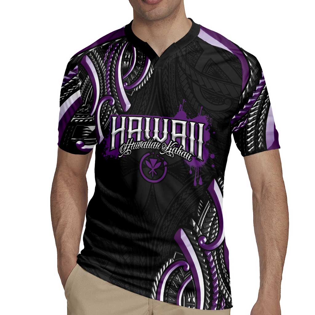 Traditional Art Hawaiian Kakau Tattoos Rugby Jersey Purple Color - Polynesian Pride