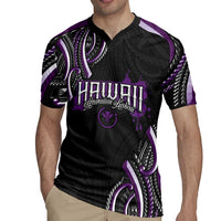 Traditional Art Hawaiian Kakau Tattoos Rugby Jersey Purple Color - Polynesian Pride