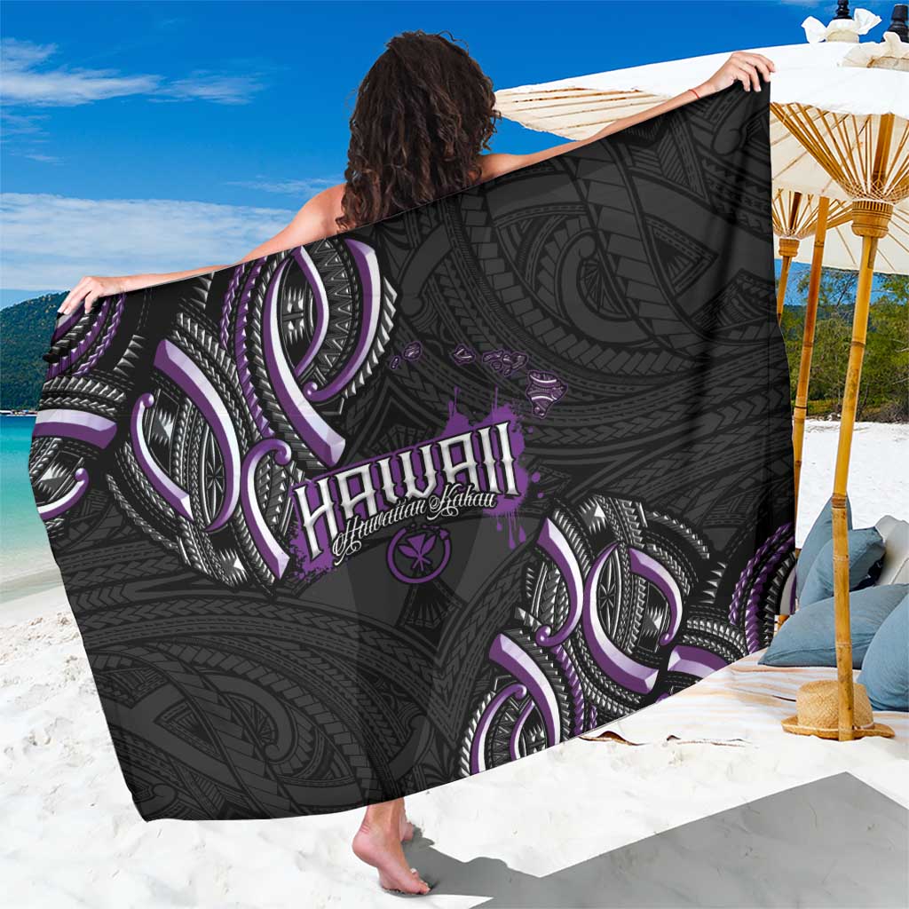 Traditional Art Hawaiian Kakau Tattoos Sarong Purple Color LT03 One Size 44 x 66 inches Purple - Polynesian Pride