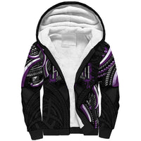 Traditional Art Hawaiian Kakau Tattoos Sherpa Hoodie Purple Color - Polynesian Pride