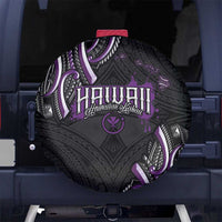 Traditional Art Hawaiian Kakau Tattoos Spare Tire Cover Purple Color - Polynesian Pride