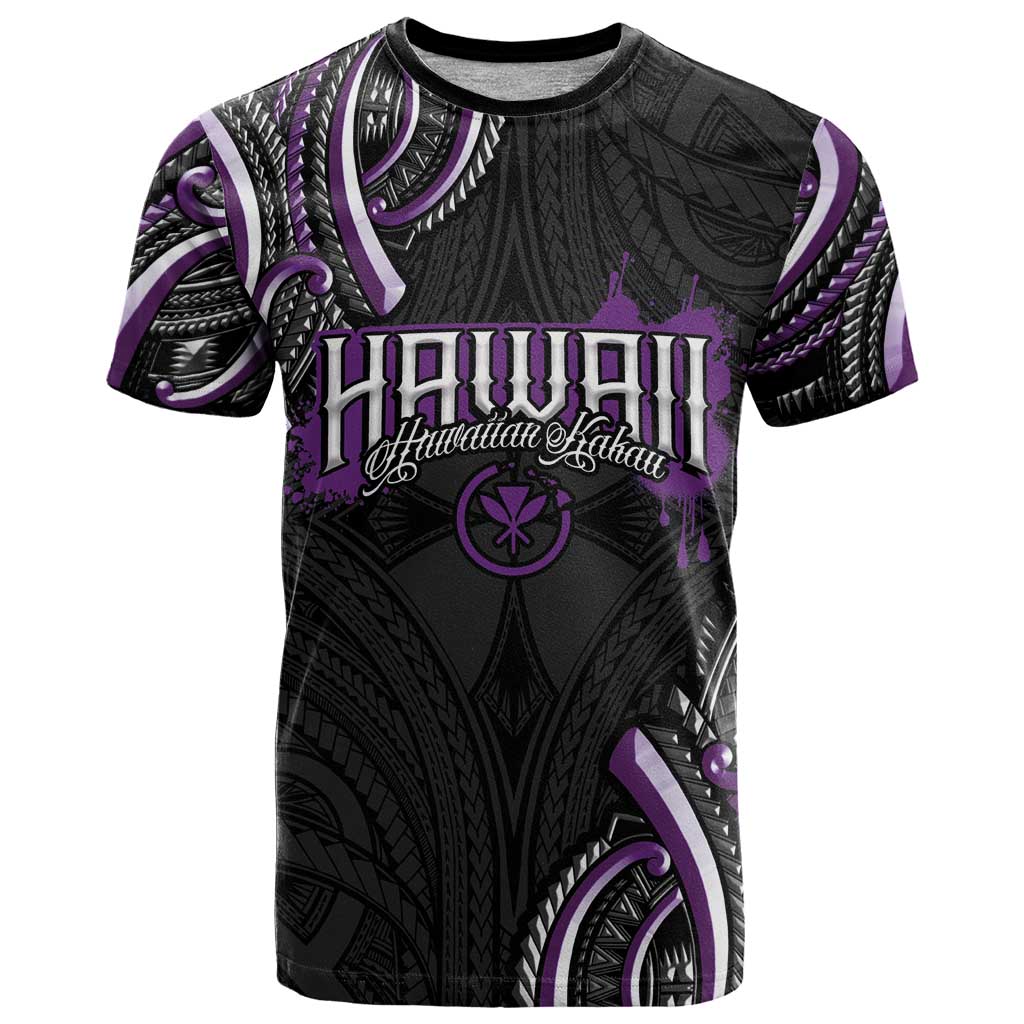 Traditional Art Hawaiian Kakau Tattoos T Shirt Purple Color - Polynesian Pride