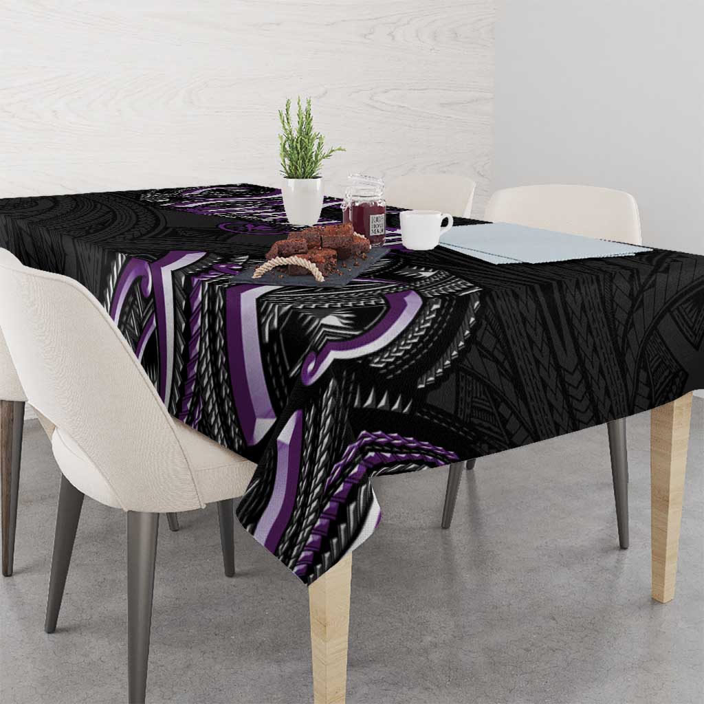 Traditional Art Hawaiian Kakau Tattoos Tablecloth Purple Color - Polynesian Pride