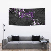 Traditional Art Hawaiian Kakau Tattoos Tapestry Purple Color - Polynesian Pride