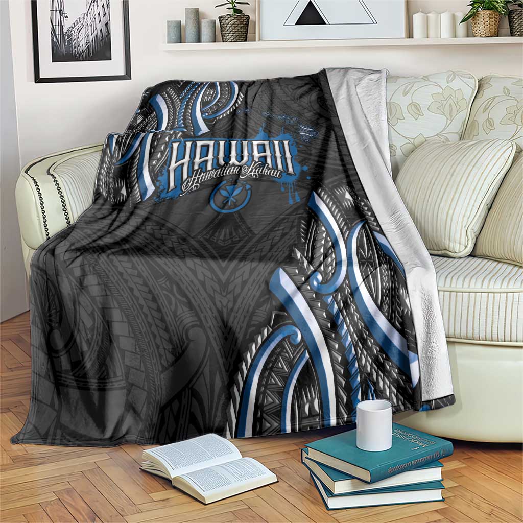 Traditional Art Hawaiian Kakau Tattoos Blanket Blue Color LT03 Blue - Polynesian Pride