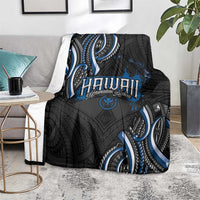Traditional Art Hawaiian Kakau Tattoos Blanket Blue Color - Polynesian Pride