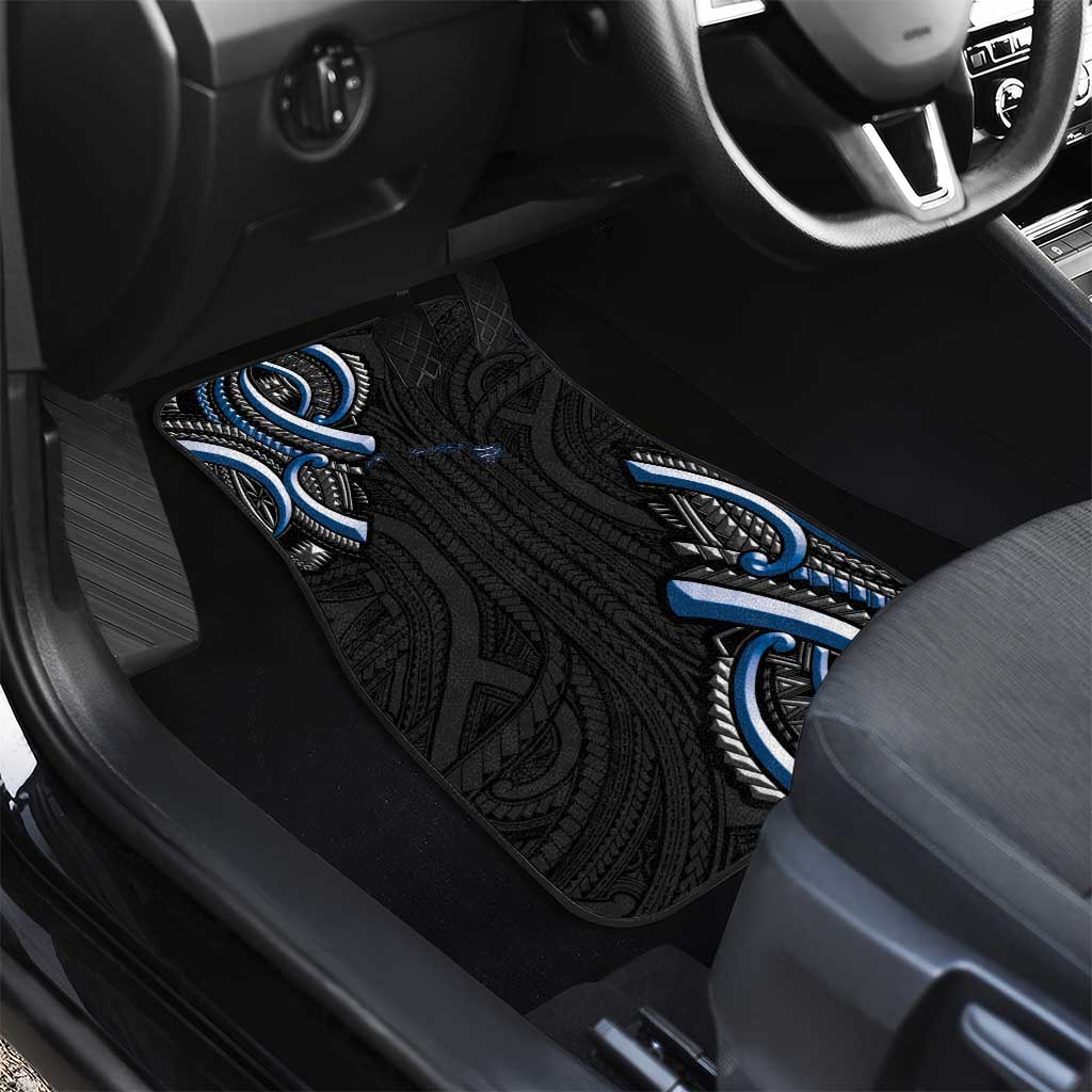 Traditional Art Hawaiian Kakau Tattoos Car Mats Blue Color - Polynesian Pride