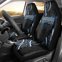 Traditional Art Hawaiian Kakau Tattoos Car Seat Cover Blue Color - Polynesian Pride