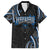 Traditional Art Hawaiian Kakau Tattoos Family Matching Long Sleeve Bodycon Dress and Hawaiian Shirt Blue Color - Polynesian Pride