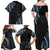 Traditional Art Hawaiian Kakau Tattoos Family Matching Off Shoulder Maxi Dress and Hawaiian Shirt Blue Color - Polynesian Pride