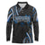 Traditional Art Hawaiian Kakau Tattoos Long Sleeve Polo Shirt Blue Color - Polynesian Pride