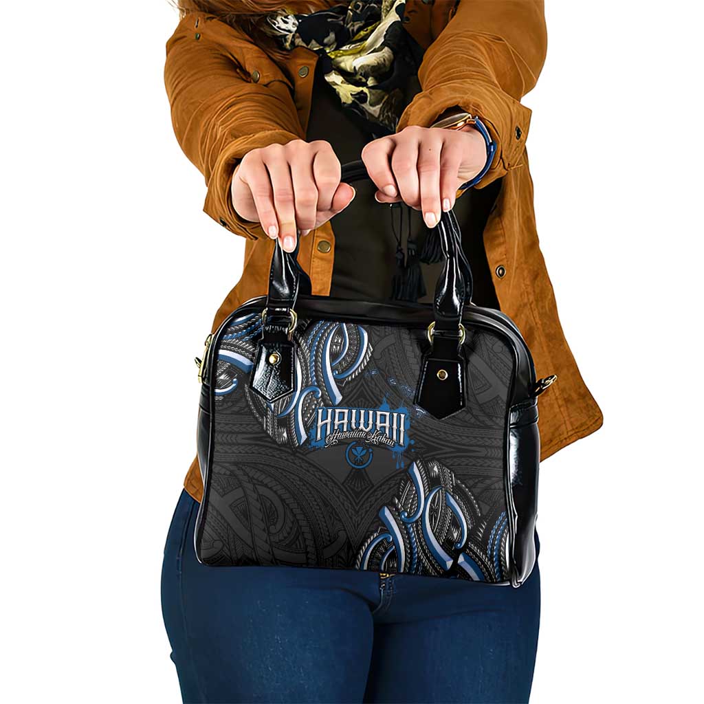 Traditional Art Hawaiian Kakau Tattoos Shoulder Handbag Blue Color LT03 One Size Blue - Polynesian Pride