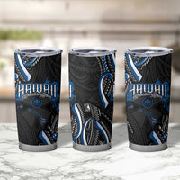 Traditional Art Hawaiian Kakau Tattoos Tumbler Cup Blue Color - Polynesian Pride
